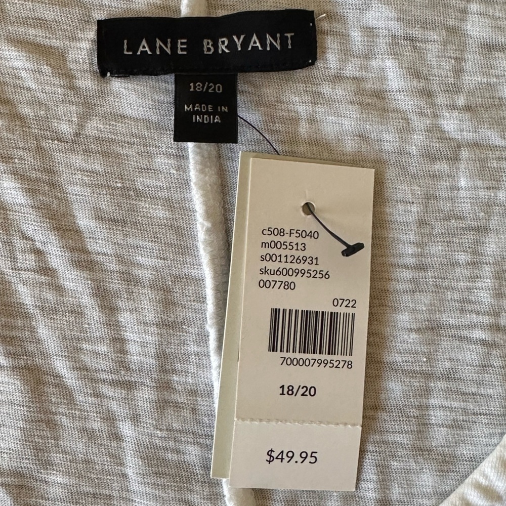 NWT Cotton White Embroidered Peplum Top Boho Floral Plus Size 18/20 Lane Bryant - Picture 3 of 7